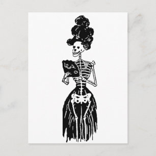 Lady Skeleton Postkarte
