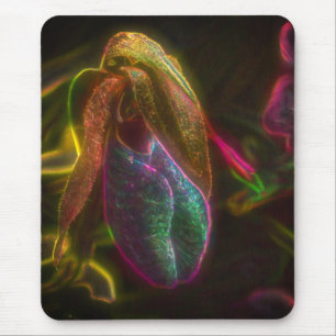 Lady Slipper Orchid Abstrakte Blume Art Mousepad