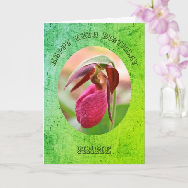 Lady Slipper Orchid Personalisiert Geburtstag Karte (Orchidee)