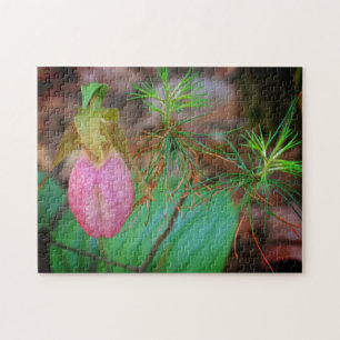 Lady Slipper Orchid Rahmen hinzufügen Ihr Foto Puzzle