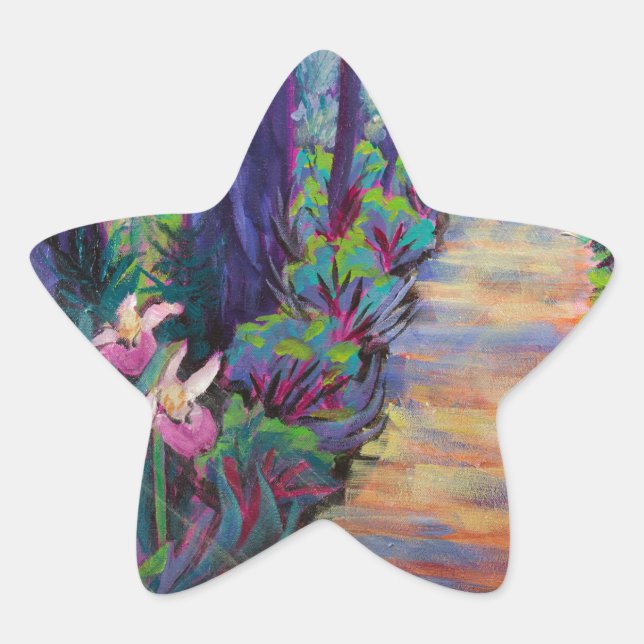 Lady Slippers auf dem Weg Stern-Aufkleber (Vorderseite)