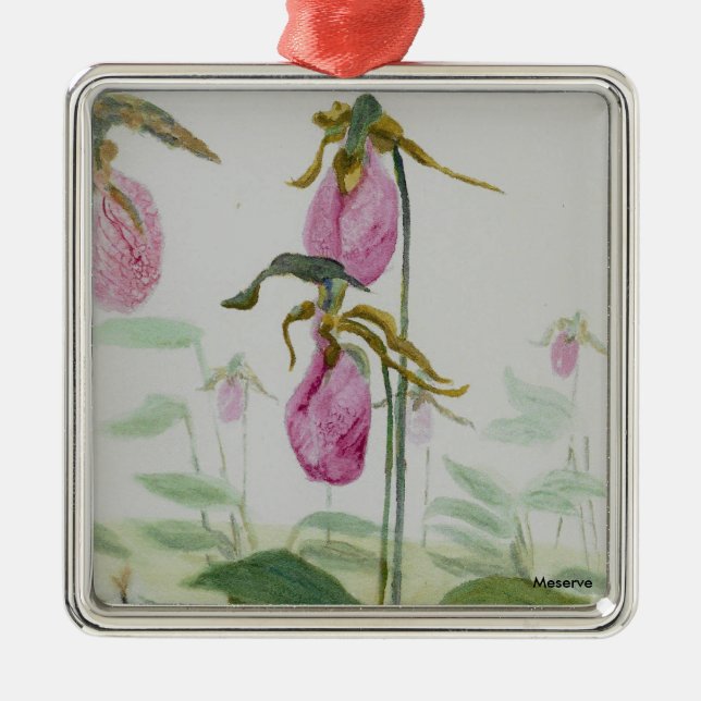 Lady Slippers Ornament Aus Metall (Vorne)