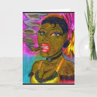 Lady Smoking a Cigar Karte