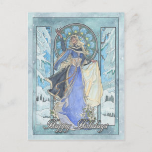 Lady Snowflake Postcard Postkarte