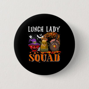 Lady Squad Erntedank Halloween Fall Tre B Button