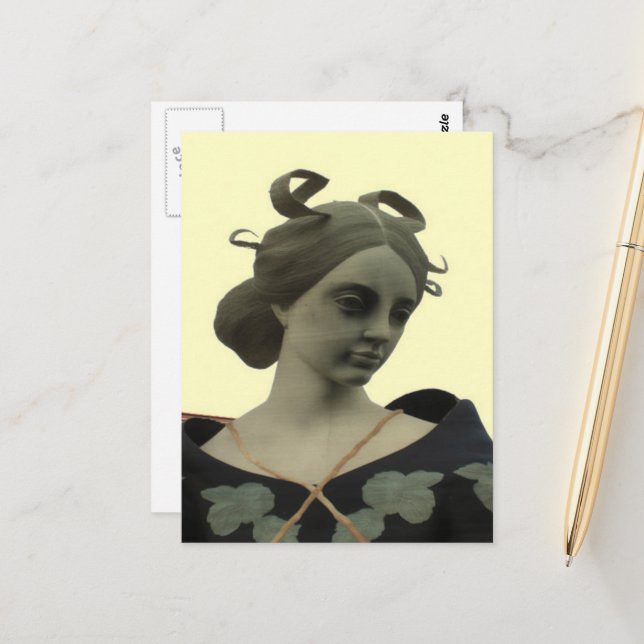 Lady Statue Postkarte (Vorderseite/Rückseite Beispiel)