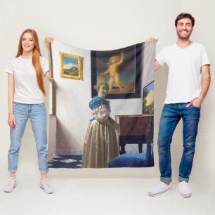 Lady Stehend in einer Jungfrau, Johannes Vermeer Fleecedecke