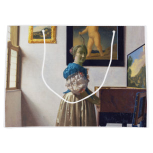 Lady Stehend in einer Jungfrau, Johannes Vermeer Große Geschenktüte