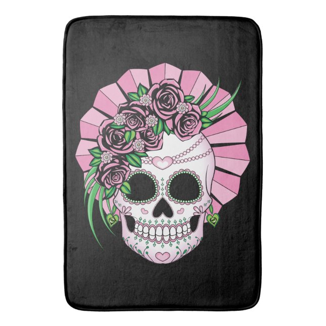 Lady Sugar Skull Badematte (Vorderseite Vertikal)