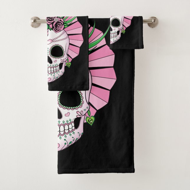 Lady Sugar Skull Badhandtuch Set (Insitu)