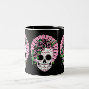 Lady Sugar Skull Zweifarbige Tasse