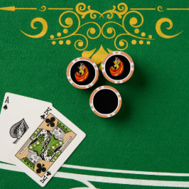 Lady Tänzer in rot auf schwarz Pokerchips