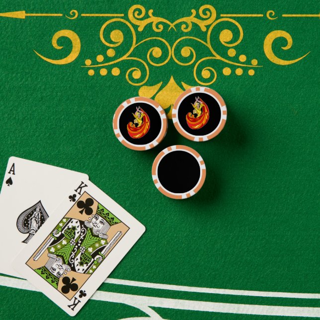 Lady Tänzer in rot auf schwarz Pokerchips (Pokertisch (Stapel))