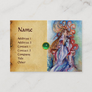 LADY THE LAKE monogram Edelstein rosa violett rot Visitenkarte