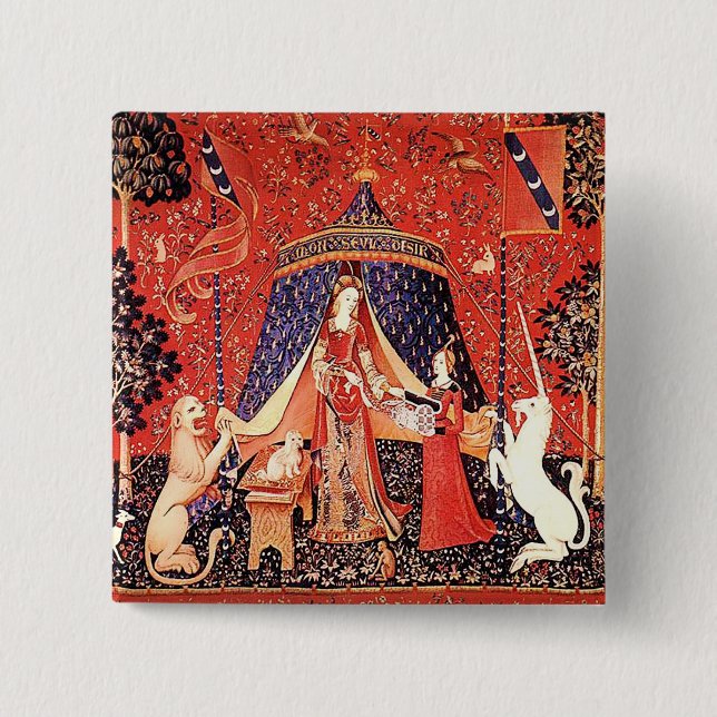 "Lady & the Unicorn" Button (Vorderseite)