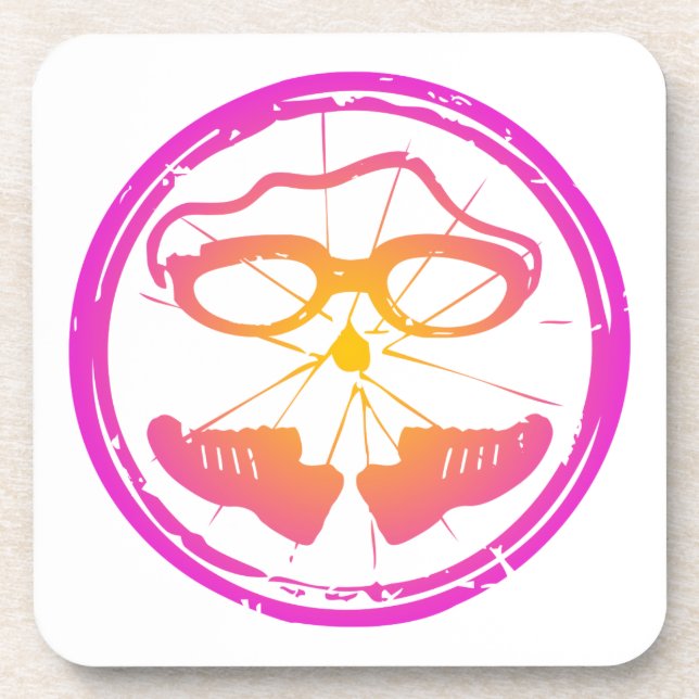 Lady Triathlon Getränkeuntersetzer (Vorderseite)