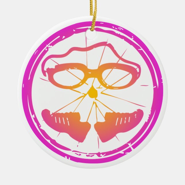 Lady Triathlon Keramik Ornament (Vorne)