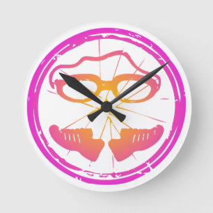 Lady Triathlon Runde Wanduhr