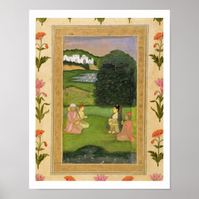 Lady und aufmerksam Musik bei Sonnenuntergang höre Poster (Vorne)