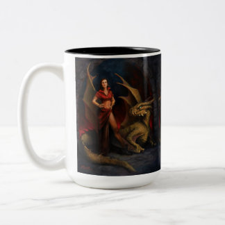 Lady und der Drache Zweifarbige Tasse