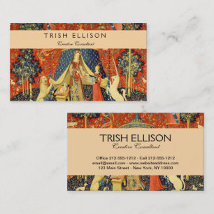 Lady und die Unicorn mittelalterliche Tapisserie A Visitenkarte