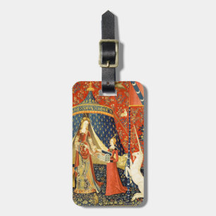 Lady und die Unicorn Mittelalterliche Tapisserie Gepäckanhänger