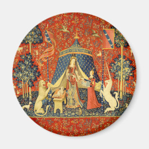 Lady und die Unicorn Mittelalterliche Tapisserie Magnet