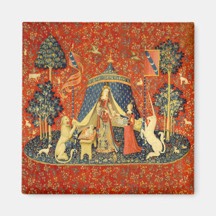 Lady und die Unicorn Mittelalterliche Tapisserie Magnet