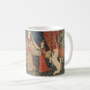 Lady und die Vintage Band des Einhornmittelalters Kaffeetasse