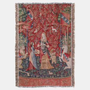 Lady und Einhorn Mittelalter-Teppich Geruch Decke