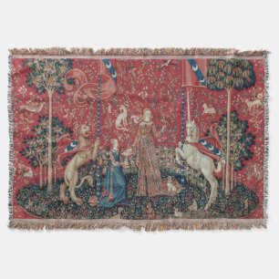 Lady und Einhorn Mittelalter-Teppich Geschmack Decke