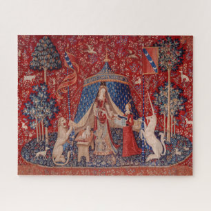 Lady und Einhorn Mittelalter-Teppich-Sehenswürdigk Puzzle