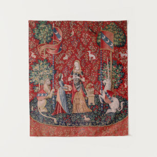 Lady und Einhorn mittelalterlicher Teppich Geruch Wandteppich