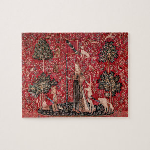 Lady und Einhorn mittelalterlicher Wandteppich Ber Puzzle