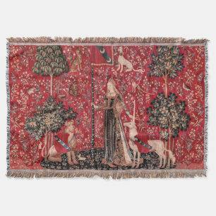Lady und Einhorn mittelalterlicher Wandteppich-Tou Decke