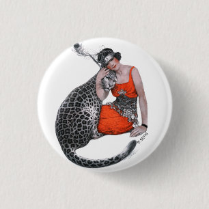 Lady und Leopard Button