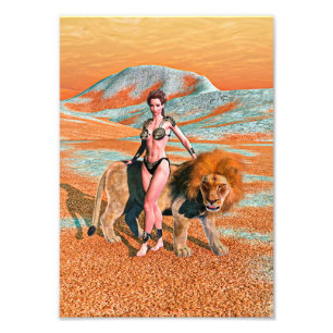 Lady und Lion Fotodruck