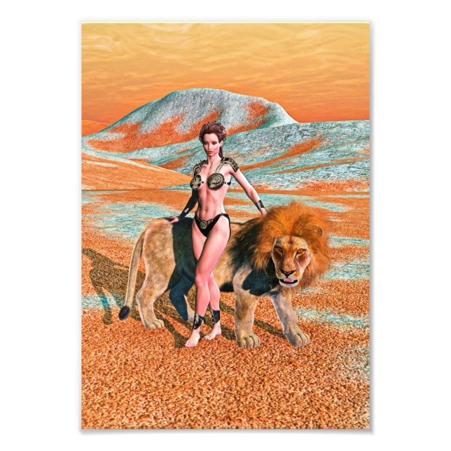 Lady und Lion Fotodruck (Vorne)
