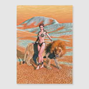 Lady und Lion Magnetkarte