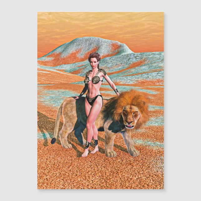 Lady und Lion Magnetkarte (Vorderseite)