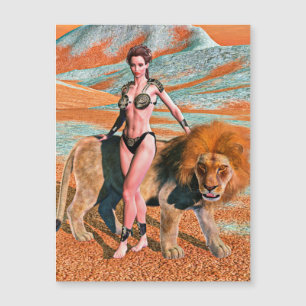 Lady und Lion Magnetkarte