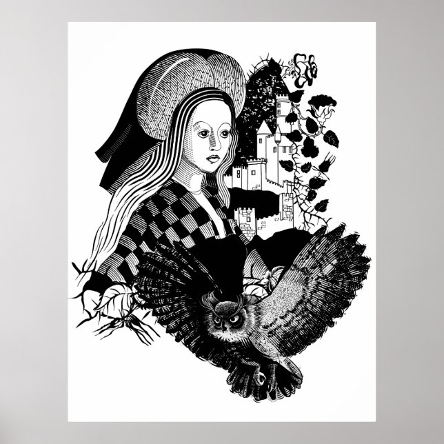 Lady und Nachteule Poster (Vorne)