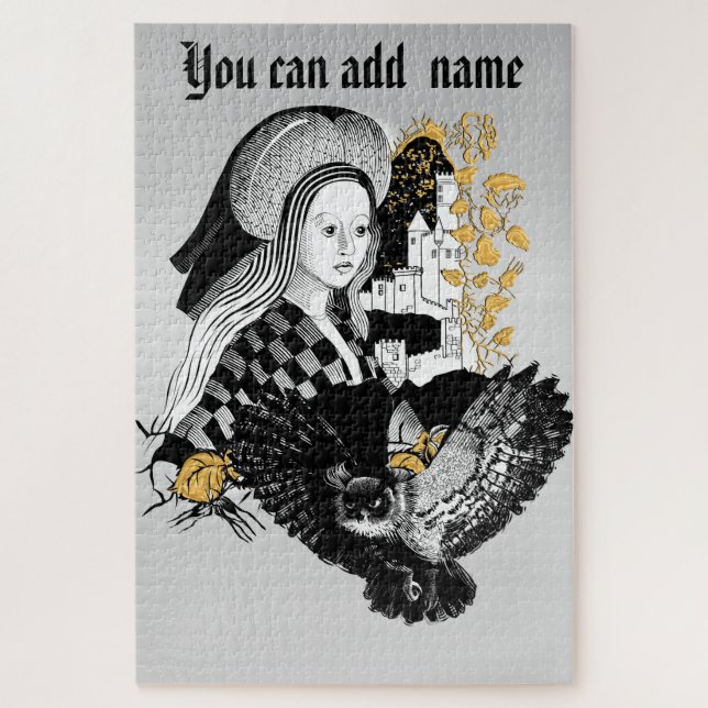 Lady und Nachteule Puzzle (Vertikal)
