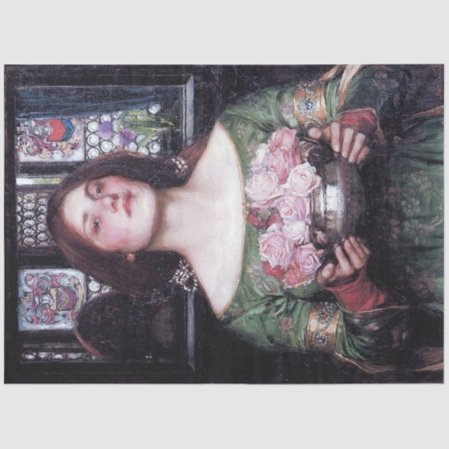 Lady und Rose, John William Waterhouse Seidenpapier (Vorderseite)