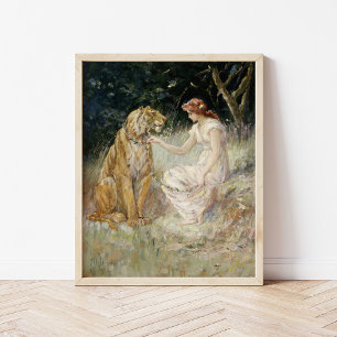 Lady und Tiger   Frederick Stuart Church Poster