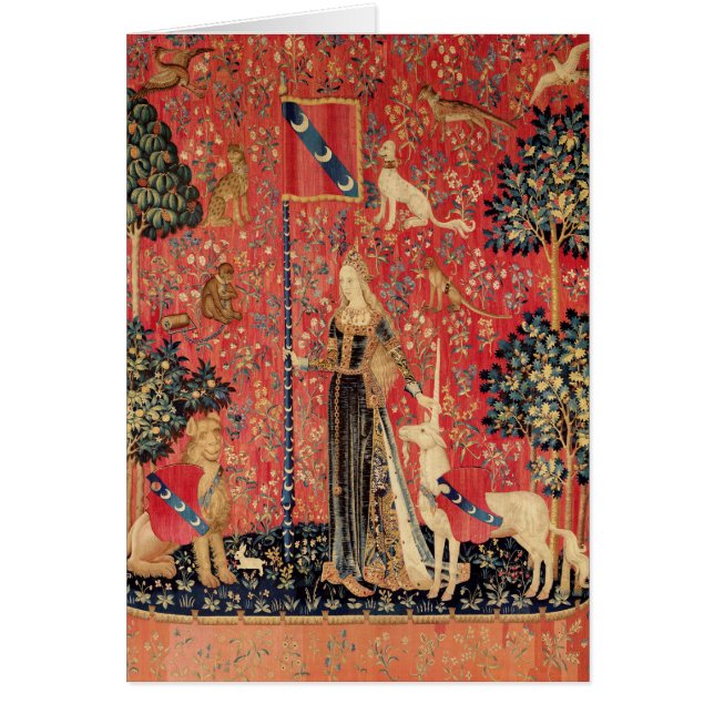 LADY UND UNICORN Blume, Tiere Fantasy Weihnachten (Vorne)