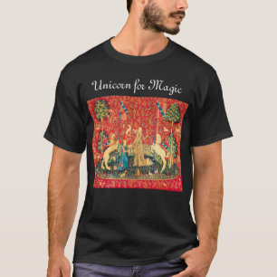 LADY UND UNICORN FÜR MAGIC Fantasy Blume, Tiere T-Shirt