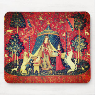 LADY UND UNICORN Lion, Fantasy-Blume, Tiere Mousepad