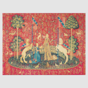 LADY UND UNICORN Lion, Fantasy-Blume, Tiere Seidenpapier