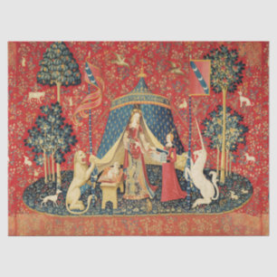 LADY UND UNICORN Lion, Fantasy-Blume, Tiere Seidenpapier